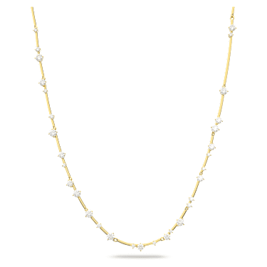 Constella 项链, 圆形切割, 大码, 白色, 镀金色调 - Swarovski, 5640183