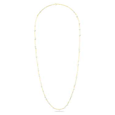 Constella 項鏈, 圓形切割, 長, 白色, 鍍金色色調 - Swarovski, 5640183