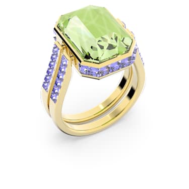 Chroma 戒指, 八角形切割, 彩色, 镀金色调 - Swarovski, 5640248