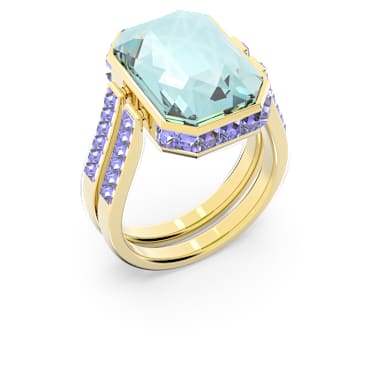 Chroma 戒指, 八角形切割, 彩色, 镀金色调 - Swarovski, 5640251