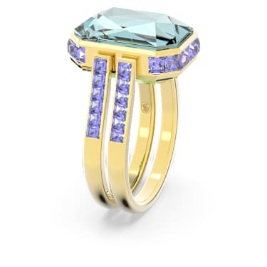 Chroma 戒指, 八角形切割, 彩色, 镀金色调 - Swarovski, 5640251