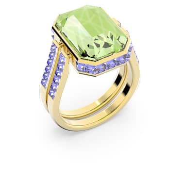 Chroma 戒指, 八角形切割, 彩色, 镀金色调 - Swarovski, 5640251