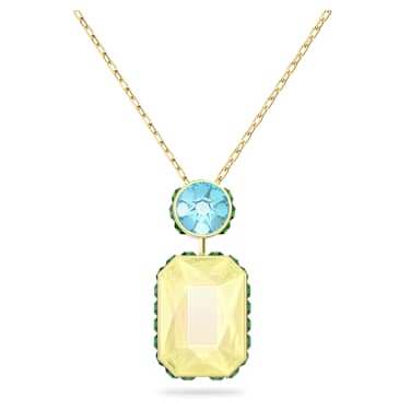 Chroma necklace, Octagon cut, Multicolored, Gold-tone plated - Swarovski, 5640256