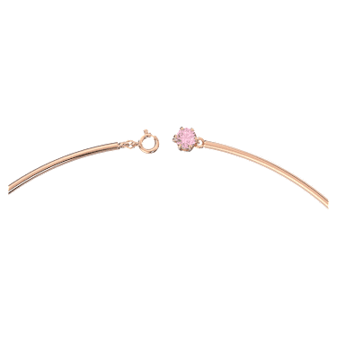 Constella 項鏈, 圓形切割, 粉紅色, 鍍玫瑰金色調 - Swarovski, 5640281