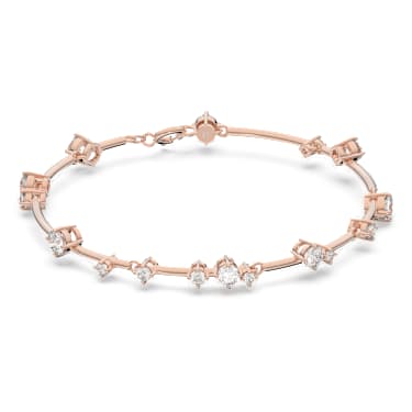 Constella 手鐲, 混合圓形切割, 白色, 鍍玫瑰金色調 - Swarovski, 5640287