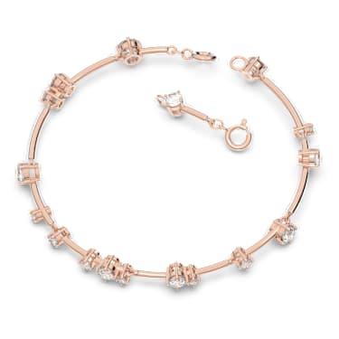 Constella 手鐲, 混合圓形切割, 白色, 鍍玫瑰金色調 - Swarovski, 5640287