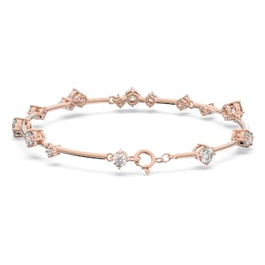 Constella 手鐲, 混合圓形切割, 白色, 鍍玫瑰金色調 - Swarovski, 5640287