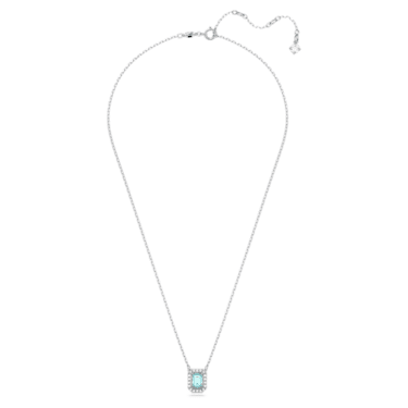 Millenia necklace, Octagon cut, Blue, Rhodium plated | Swarovski