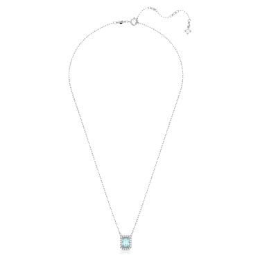 Una Halskette, Oktagon-Schliff, Blau, Rhodiniert - Swarovski, 5640289