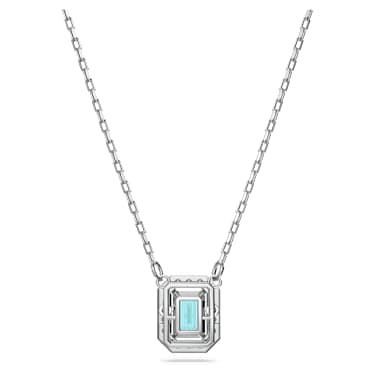 Una Halskette, Oktagon-Schliff, Blau, Rhodiniert - Swarovski, 5640289