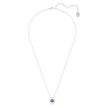 Una 项链, 三菱形切割, 蓝色, 镀铑 - Swarovski, 5640290