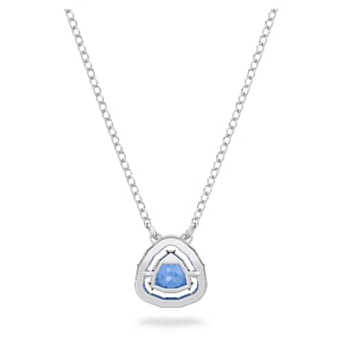 Millenia necklace, Trilliant cut, Blue, Rhodium plated | Swarovski