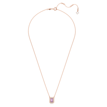 Millenia necklace, Octagon cut, Purple, Rose gold-tone plated - Swarovski, 5640291