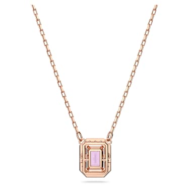 Una necklace, Purple, 18K rose gold finish - Swarovski, 5640291