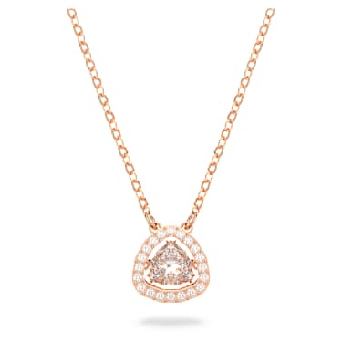 Una necklace, Trilliant cut, White, Rose gold-tone plated - Swarovski, 5640292