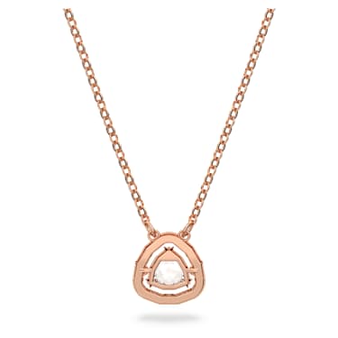 Verižica Una, Triliantni rez, Bela, Prevleka rožnato zlatega odtenka - Swarovski, 5640292