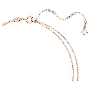 Večslojna verižica Una, Osmerokotni rez, Vijoličasta, Prevleka rožnato zlatega odtenka - Swarovski, 5640558