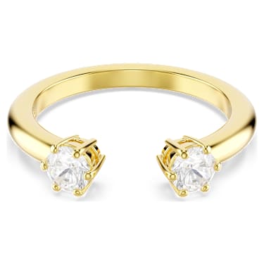 Constella ring, Set (2), Round cut, White, 18K gold finish - Swarovski, 5640967