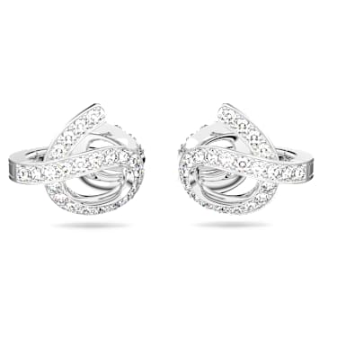 Fluenta 夹式耳环, 水晶重燃, 白色, 镀铑 - Swarovski, 5641374