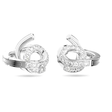 Fluenta 夹式耳环, 水晶重燃, 白色, 镀铑 - Swarovski, 5641374
