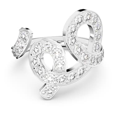 Fluenta ring, Reignited crystals, White, Rhodium plated - Swarovski, 5641375