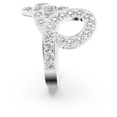 Fluenta ring, Reignited crystals, White, Rhodium plated - Swarovski, 5641375