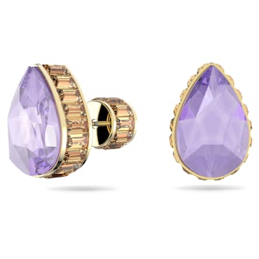 Chroma stud earrings, Drop cut, Multicoloured, Gold-tone plated - Swarovski, 5641405
