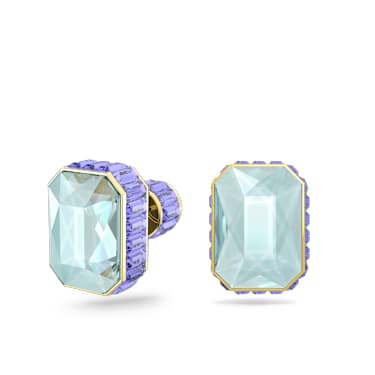 Chroma stud earrings, Octagon cut, Multicoloured, Gold-tone plated - Swarovski, 5641406