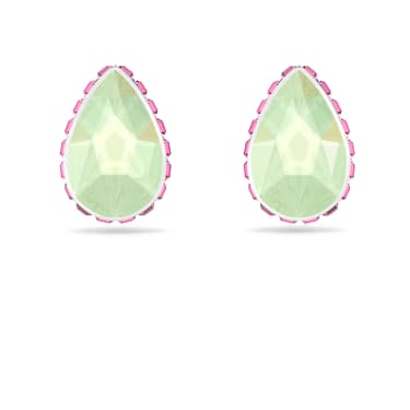 Chroma stud earrings, Drop cut, Multicolored, Rhodium plated - Swarovski, 5641407