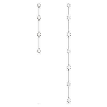 Pendientes Constella, Diseño asimétrico, Talla redonda, Blancos, Baño de rodio - Swarovski, 5641681