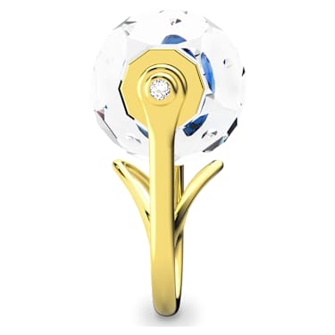 Curiosa cocktail ring Floating chaton Blue Gold tone plated