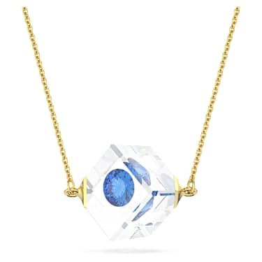 Curiosa ネックレス, 浮いて見えるチャトン, ブルー, ゴールドトーン・プレーティング - Swarovski, 5641731