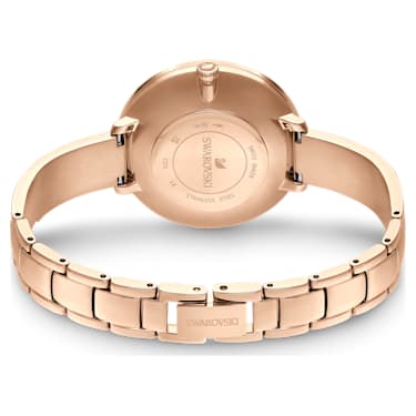 Crystalline Delight watch, Swiss Made, Metal bracelet, Grey, Rose gold-tone finish - Swarovski, 5642218