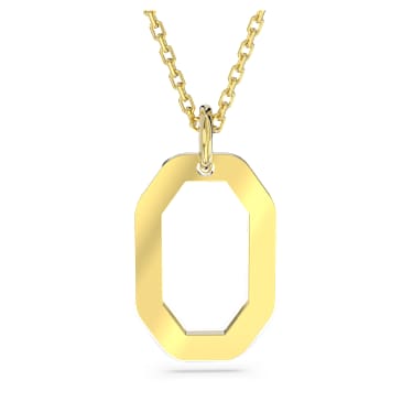 Dextera pendant, Octagon shape, Medium, White, Gold-tone plated - Swarovski, 5642387