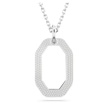 Pendentif Dextera, Forme octogonale, Medium, Blanc, Métal rhodié - Swarovski, 5642388