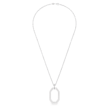 Pendentif Dextera, Forme octogonale, Medium, Blanc, Métal rhodié - Swarovski, 5642388