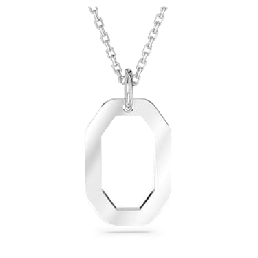Pendentif Dextera, Forme octogonale, Medium, Blanc, Métal rhodié - Swarovski, 5642388