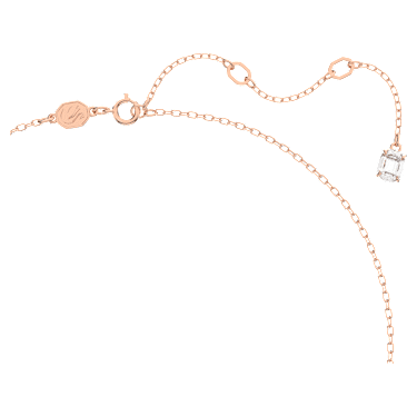 Dextera 链坠, 八边形, 白色, 镀玫瑰金色调 - Swarovski, 5642389