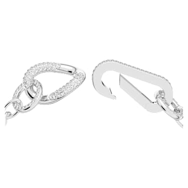 Pulseira Dextera, Pavé, Ligações mistas, Branca, Lacado a ródio - Swarovski, 5642598