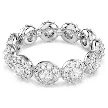 Una Angelic ring, Round cut, White, Rhodium plated - Swarovski, 5642607