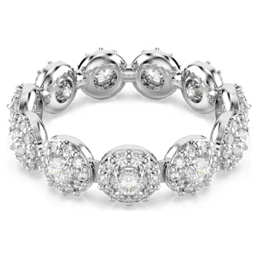 Una Angelic ring, Round cut, White, Rhodium plated - Swarovski, 5642610