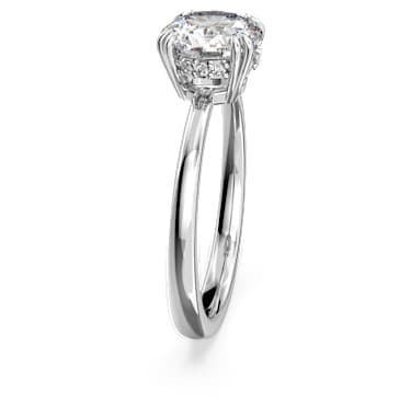แหวนค็อกเทล Stilla, เจียระไนทรงกลม, ขาว, เคลือบโรเดียม - Swarovski, 5642637