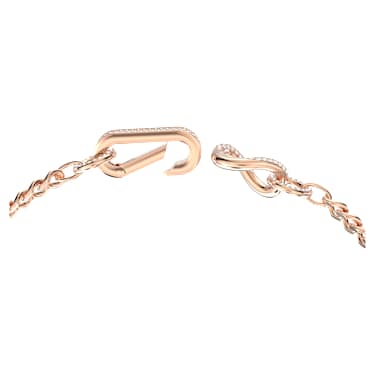Dextera necklace, Pavé, Mixed links, White, Rose gold-tone plated - Swarovski, 5642687