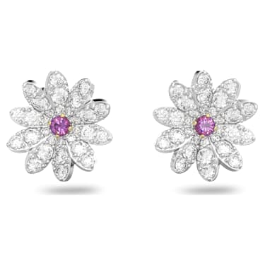 Clous d'oreilles Eternal Flower, Fleur, Roses, Finition mix de métal - Swarovski, 5642873