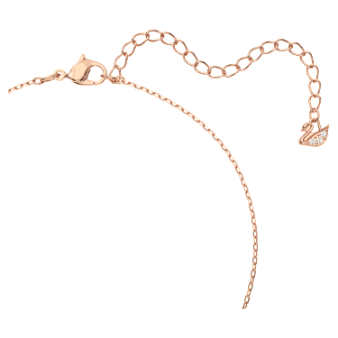 Stone necklace, Intertwined circles, Pink, Rose gold-tone plated 