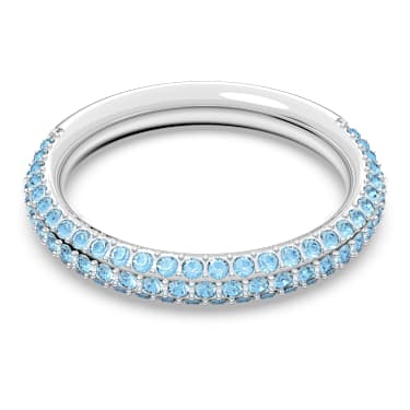 Dextera 戒指, 蓝色, 镀铑 - Swarovski, 5642902