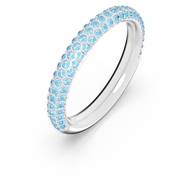 Dextera 戒指, 蓝色, 镀铑 - Swarovski, 5642902