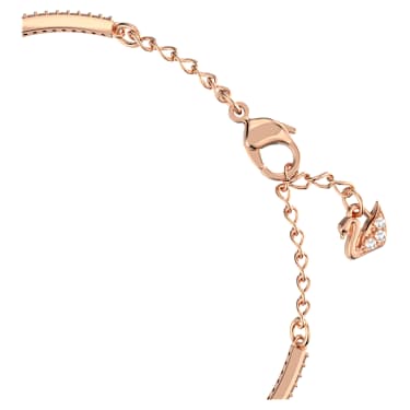 Bracciale rigido Una, Quadrifoglio, Bianco, Placcato color oro rosa - Swarovski, 5642925