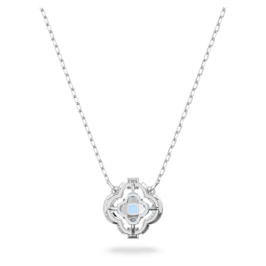 Collana Una, Quadrifoglio, Blu, Placcato rodio - Swarovski, 5642927