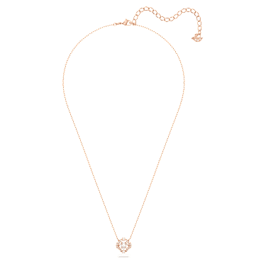 Una ネックレス, クローバー, ホワイト, ローズゴールドトーン・プレーティング - Swarovski, 5642928